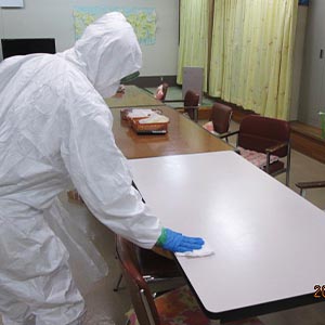 感染症殺菌消毒作業